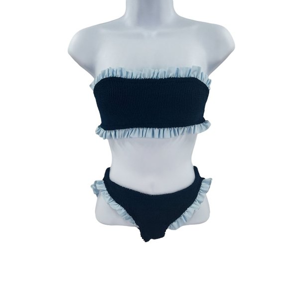 Hunza G x Pandora Sykes Tracey Frill Ruffle Bikini Bathing Suit - Picture 8 of 14